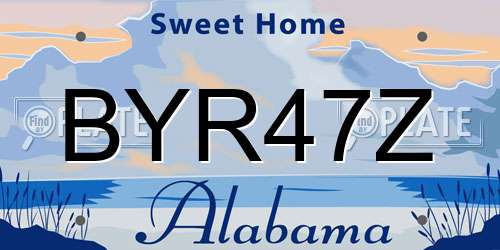 BYR47Z Alabama License Plate