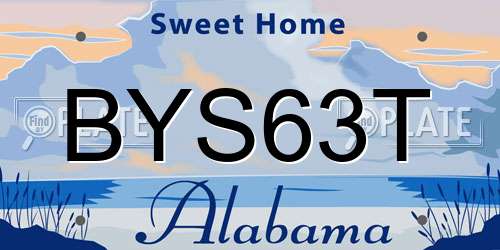 BYS63T Alabama License Plate