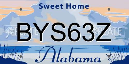 BYS63Z Alabama License Plate