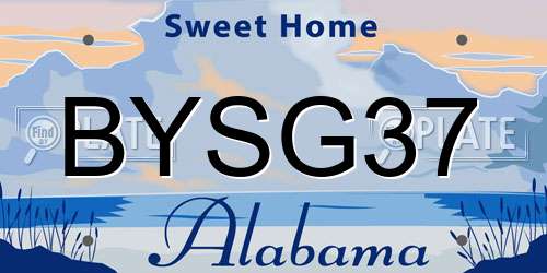 BYSG37 Alabama License Plate