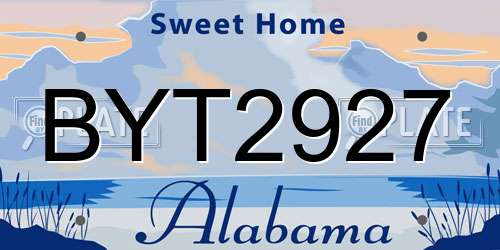 BYT2927 Alabama License Plate