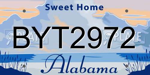 BYT2972 Alabama License Plate