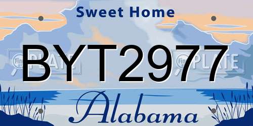 BYT2977 Alabama License Plate