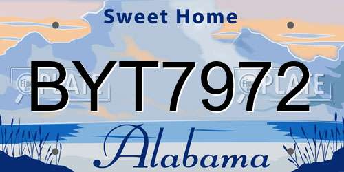 BYT7972 Alabama License Plate