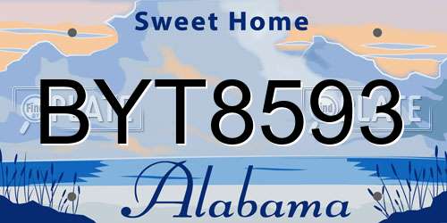BYT8593 Alabama License Plate