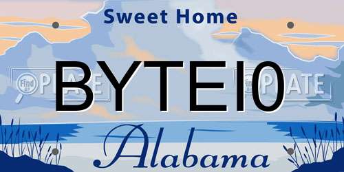 BYTEI0 Alabama License Plate