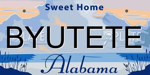 BYUTETE Alabama License Plate