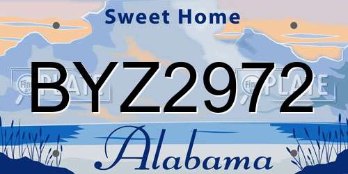 BYZ2972 Alabama License Plate