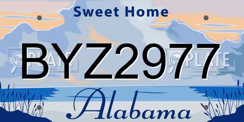 BYZ2977 Alabama License Plate