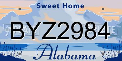 BYZ2984 Alabama License Plate