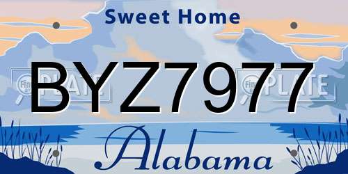 BYZ7977 Alabama License Plate