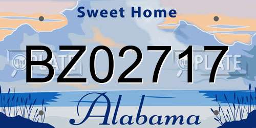 BZ02717 Alabama License Plate