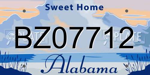 BZ07712 Alabama License Plate