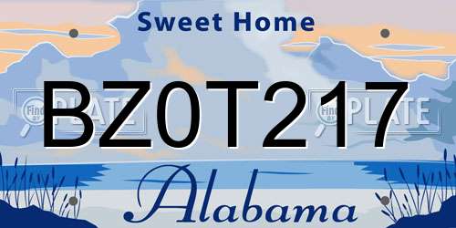 BZ0T217 Alabama License Plate