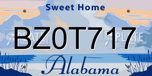 BZ0T717 Alabama License Plate