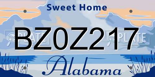 BZ0Z217 Alabama License Plate