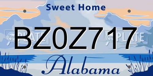 BZ0Z717 Alabama License Plate