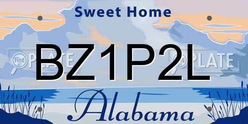BZ1P2L Alabama License Plate