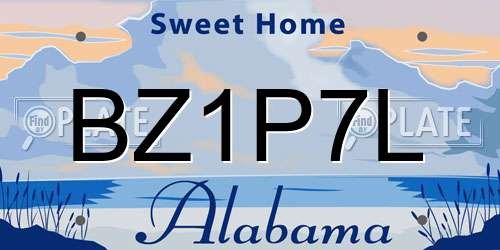 BZ1P7L Alabama License Plate