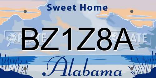BZ1Z8A Alabama License Plate