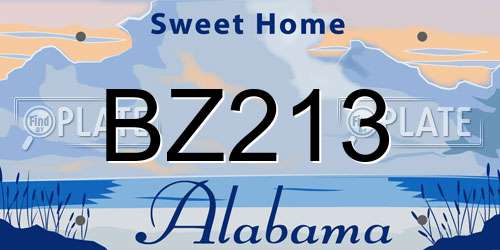 BZ213 Alabama License Plate