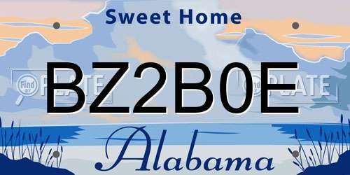 BZ2B0E Alabama License Plate