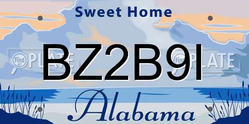 BZ2B9I Alabama License Plate