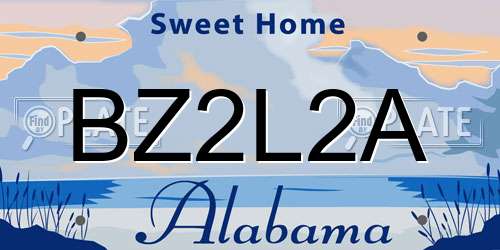 BZ2L2A Alabama License Plate