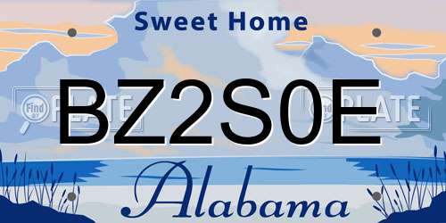 BZ2S0E Alabama License Plate