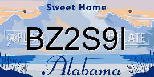 BZ2S9I Alabama License Plate