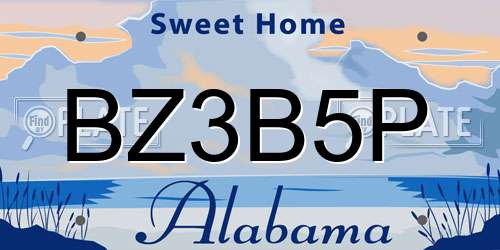 BZ3B5P Alabama License Plate