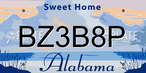 BZ3B8P Alabama License Plate