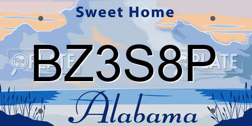BZ3S8P Alabama License Plate