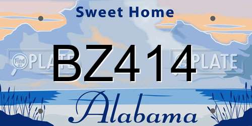 BZ414 Alabama License Plate