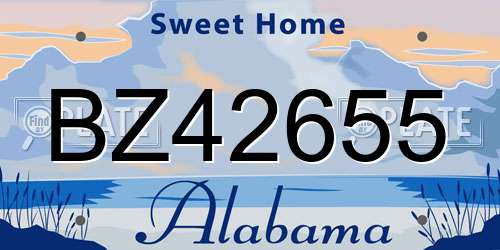 BZ42655 Alabama License Plate