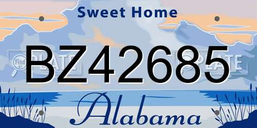 BZ42685 Alabama License Plate