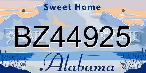 BZ44925 Alabama License Plate