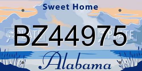 BZ44975 Alabama License Plate