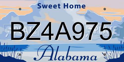 BZ4A975 Alabama License Plate