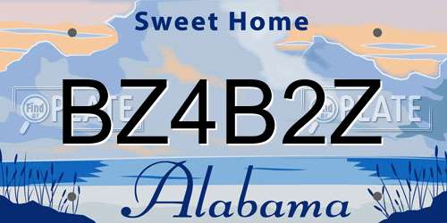 BZ4B2Z Alabama License Plate