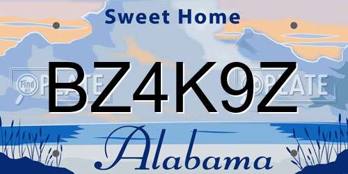 BZ4K9Z Alabama License Plate