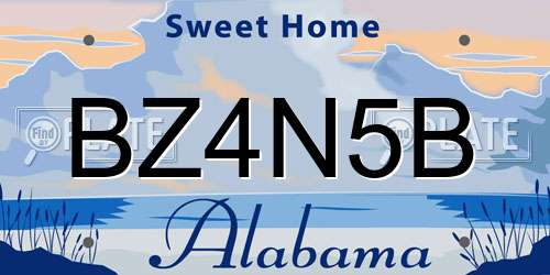 BZ4N5B Alabama License Plate