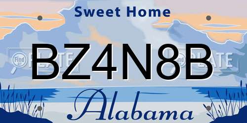 BZ4N8B Alabama License Plate