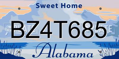BZ4T685 Alabama License Plate