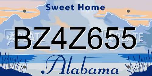 BZ4Z655 Alabama License Plate