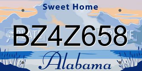 BZ4Z658 Alabama License Plate