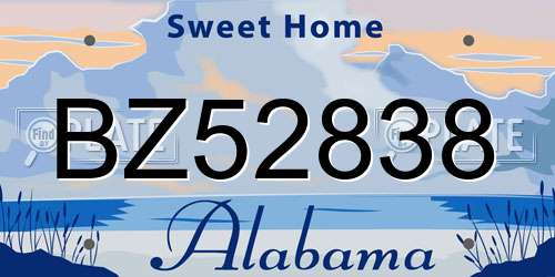 BZ52838 Alabama License Plate