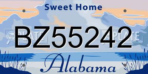 BZ55242 Alabama License Plate