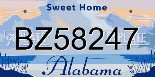 BZ58247 Alabama License Plate