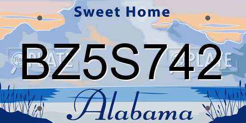 BZ5S742 Alabama License Plate